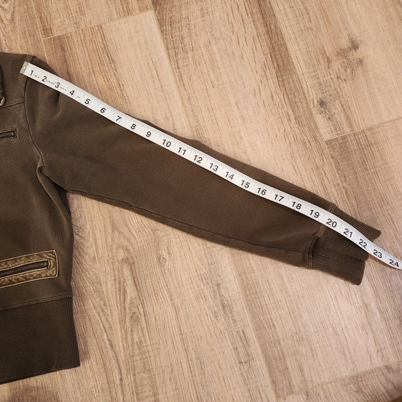 Ann Taylor LOFT Bomber Jacket, Army Green, Olive, Zip up Front, Women Medium - Picture 9 of 9